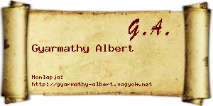 Gyarmathy Albert névjegykártya