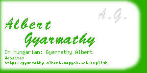 albert gyarmathy business card